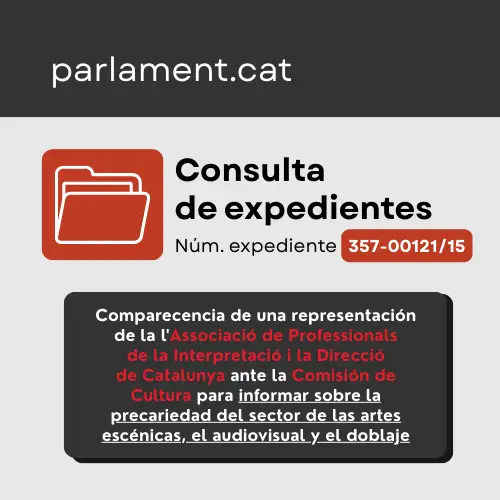 Comparecencia de la AADPC ante la Comisión de Cultura del Parlamento de Cataluña