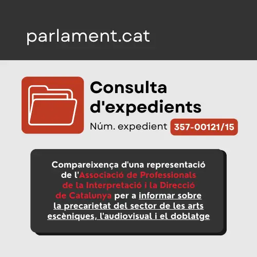 Compareixença de l’AADPC davant la Comissió de Cultura del Parlament de Catalunya